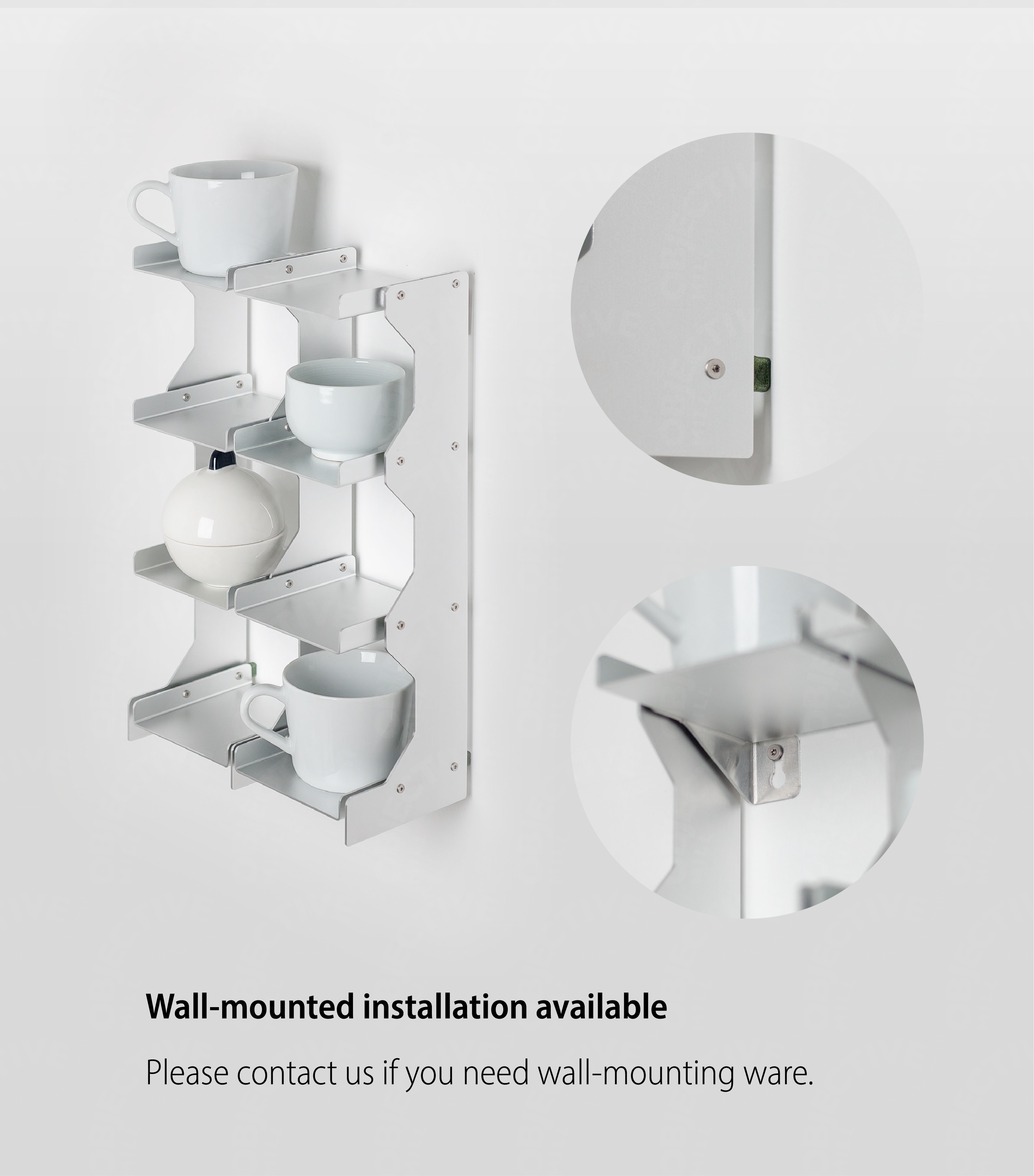 Aluminum Desktop Shelf for mugs