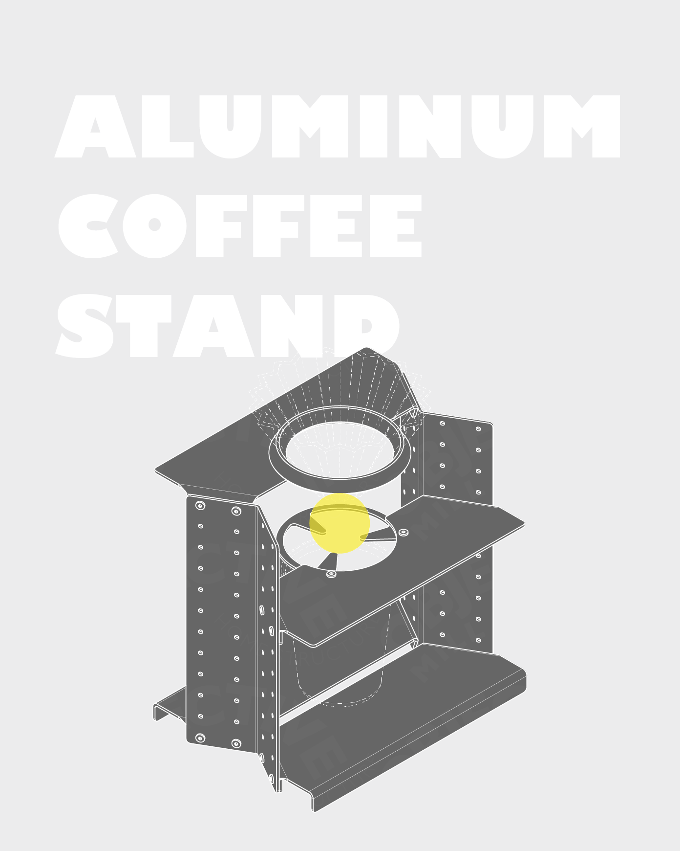 Aluminum pour over coffee stand