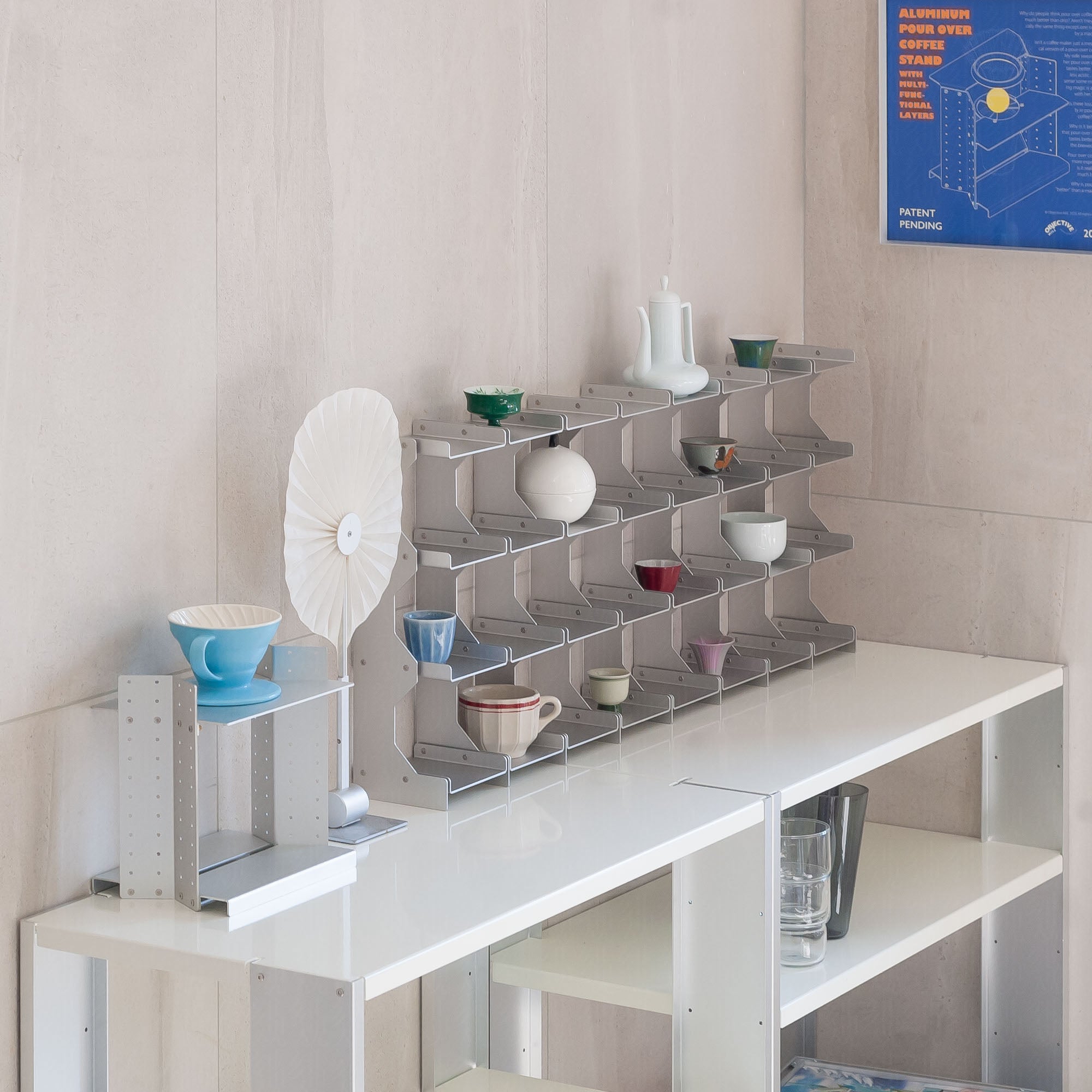 Aluminum Desktop Shelf for mugs